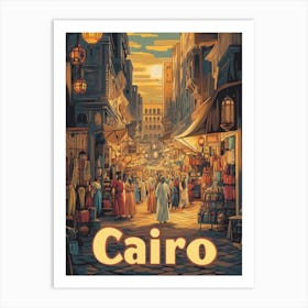 Aihrgdesign A Classic 1960s Travel Poster For Cairo 3 Art Print