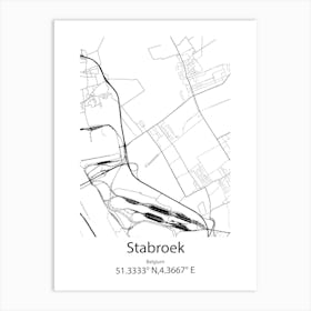 Stabroek,Belgium Minimalist Map Art Print