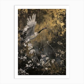 Flying Crane Effect Collage 3 Art Print