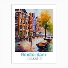 Netherlands Amsterdam, travel poster, wall art print, Amsterdam painting,15 Art Print