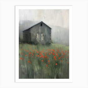 Poppies In The Rain Art Print