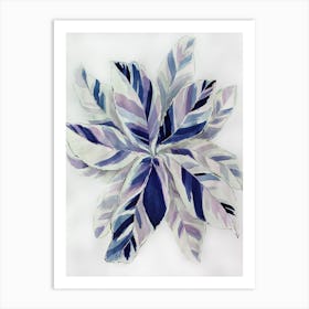 Violet blue leaves Art Print