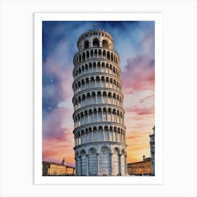 Sightseeing Tower Of Pisa Art Print