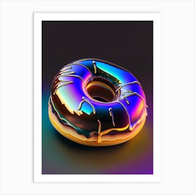 Boston Cream Donut Holographic 1 Art Print