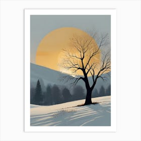 Lone Tree In Winter Art Print