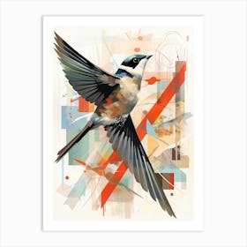 Bird Painting Collage Chimney Swift 1 Art Print