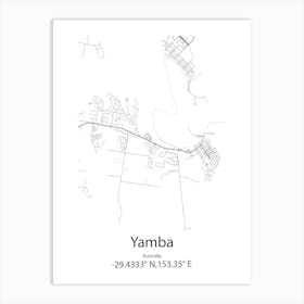 Yamba,Australia Minimalist Map Art Print