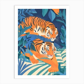 Two Tigers In The Jungle Art Print