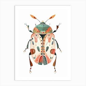 Colourful Insect Illustration June Bug 4 Art Print