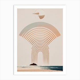 Calm Coast - Abstract Minimal Boho Beach Art Print