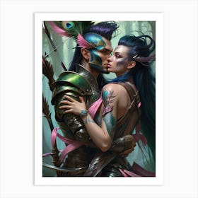 Warriors Embrace Art Print