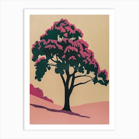 Walnut Tree Colourful Illustration 4 Art Print