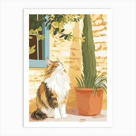 Maine Coon Storybook Illustration 2 Art Print