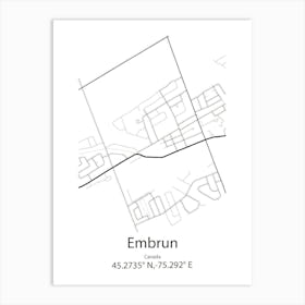 Embrun,Canada Minimalist Map Art Print