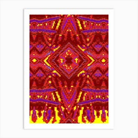 Red, Yellow, And Blue Abstract Pattern Art Print