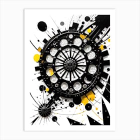 Black And Yellow Abstract Painting 2 Art Print