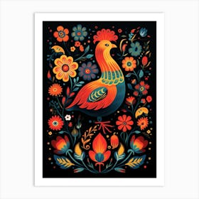 Folk Bird Illustration Grouse 4 Art Print