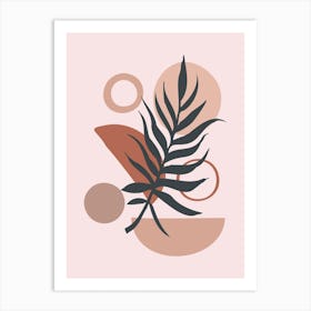 One Line Leaf and Shape Illustration Art Print