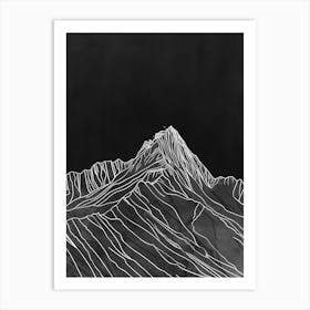 Ben Vane Mountain Line Drawing 2 Art Print