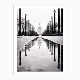 Washington Dc Usa Black And White Analogue Photograph 2 Art Print