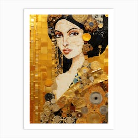 Gold Mosaic Painting Art Print