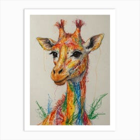 Rainbow Giraffe Art Print