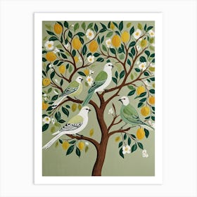 Birds In A Lemon Tree Art Print