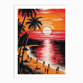 Sunset At The Beach 5 Art Print