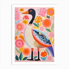 Pink Scandi Goose 4 Art Print