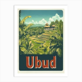 Aihrgdesign A Vintage Travel Poster Of Ubud Art Print