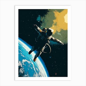 Flying Astronaut Poster