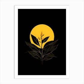 Moon And The Leaves Art Print