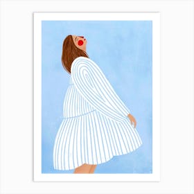 Girl In White Dress Art Print