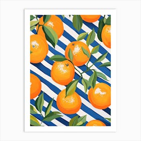 Oranges Fruit Summer Illustration 2 Art Print