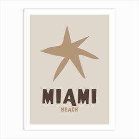 Miami Neutral Brown Art Print