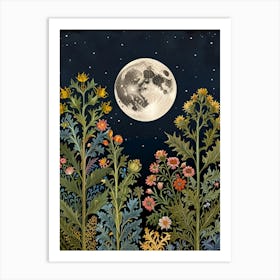 William Morris Moonlight In The Garden 5 Art Print