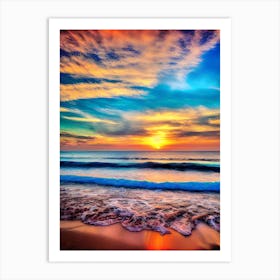 Sunset On The Beach 616 Art Print