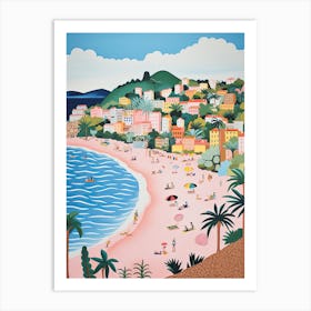 Playa De Las Teresitas, Tenerife, Spain, Matisse And Rousseau Style 4 Art Print
