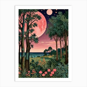 William Morris Moon In The Forest 6 Art Print