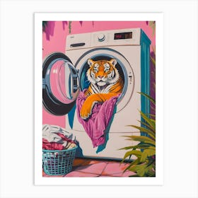 Tiger In Washing Machine Art Print