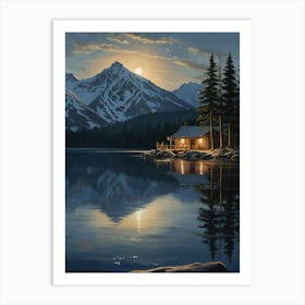 Cabin By The Lake 2 Art Print