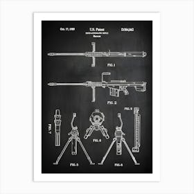 50 Caliber Gun Patent Print 50 Caliber Art Semi Automatic Rifle Decor Barrett Rifle Patent Print Patent Print G0621 Art Print