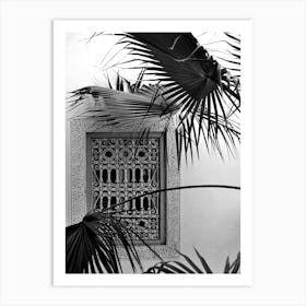 Palms And Garden Dreams Black And White Art Print