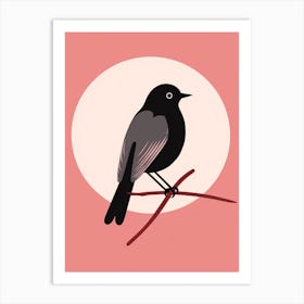 Minimalist Blackbird 4 Illustration Art Print