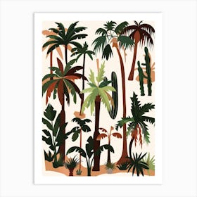 Set Of Palm Trees Art Print