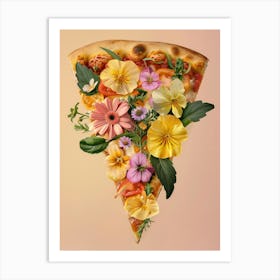 Flowers On Pizza Art Print