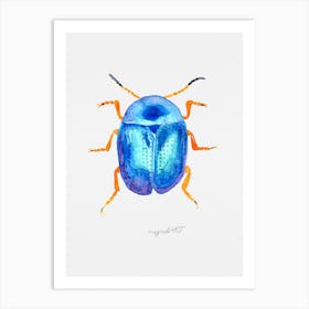 Colaphus sophiae, a leaf beetle, watercolor artwork Art Print