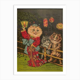 Cat Beauty From Japan, Louis Wain Art Print