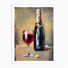 Champagne 1 Oil Painting Cocktail Poster Art Print