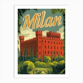 Aihrgdesign A Retro Travel Poster For Milan 1 Art Print